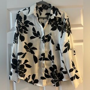 Brand New Zara Floral Sateen Blouse